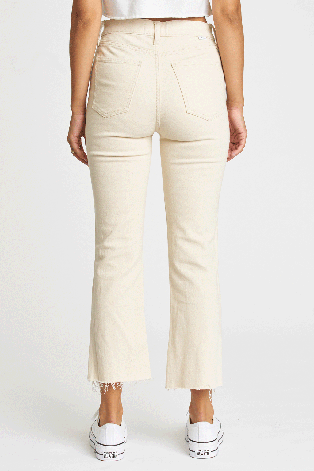 SHY GIRL HIGH RISE CROP FLARE - RAW CUT - THE MNRCH